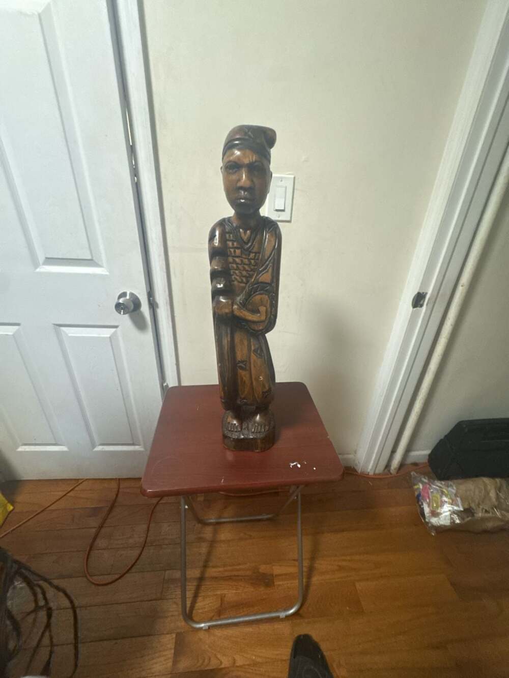 Hand Carved Wooden Ife Ruler Statue African Art Figurine